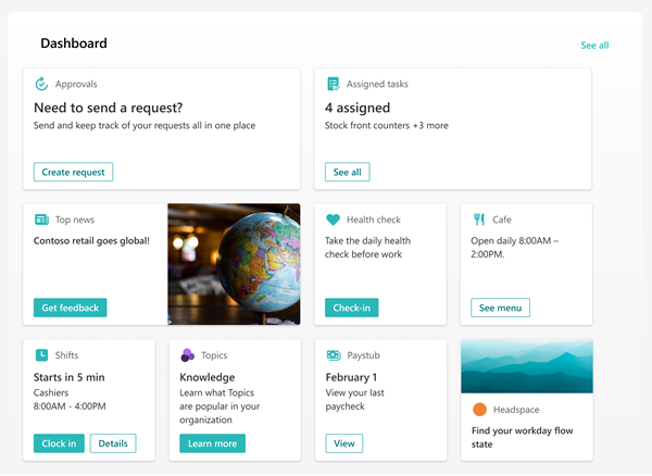 Screenshot eines Dashboardbeispiels für Desktop und Mobilgeräte.