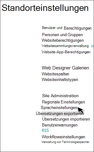 Abbildung der aktivierten mehrsprachigen Einstellungen.