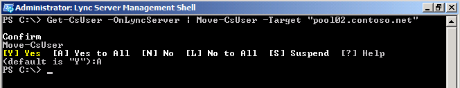 PowerShell-Cmdlet und Ergebnisse in der Verwaltungsshell.