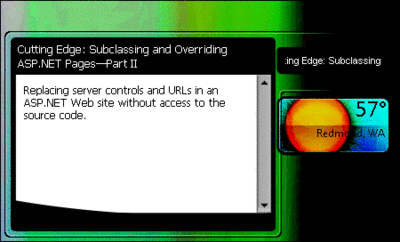 Figure 5 Ticker Gadget Displaying a Flyout