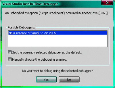 Figure 8 Do You Want to Debug Your Gadget?