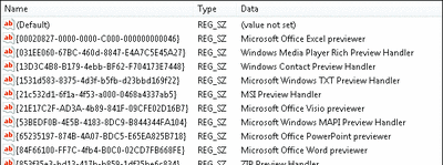 Figure 7 List of Registered Preview Handlers