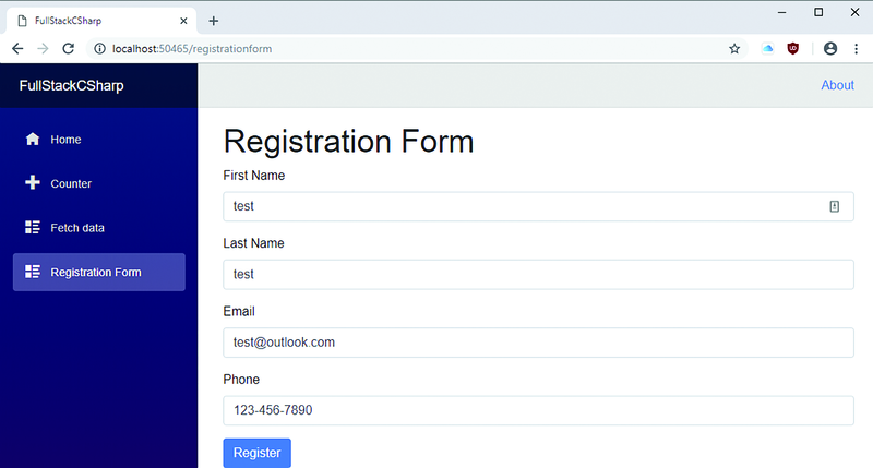 Registrierungsformular