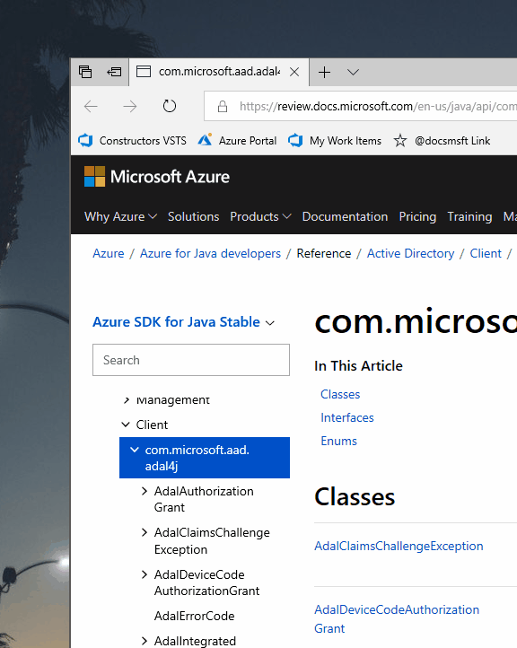 Suche nach APIs im Inhaltsverzeichnis mit dem Java-API-Browser