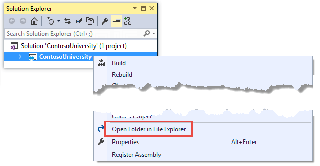 Menüelement „In Datei-Explorer öffnen“