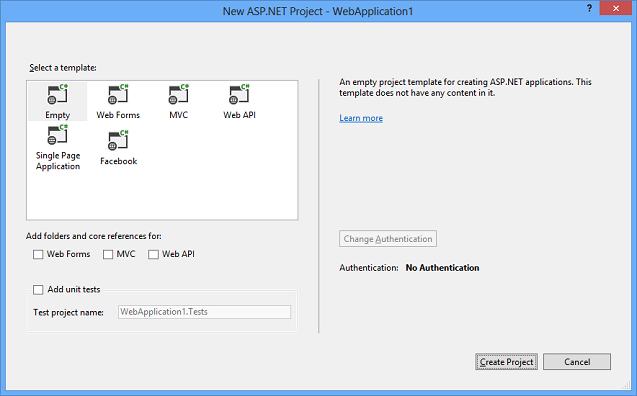 Neues ASP.NET-Projekt