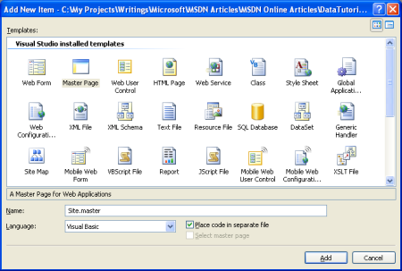 Neue Masterseite zur Website hinzufügen
