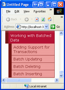 Die Siteübersicht enthält jetzt Einträge für die Tutorials zum Arbeiten mit Batchdaten.