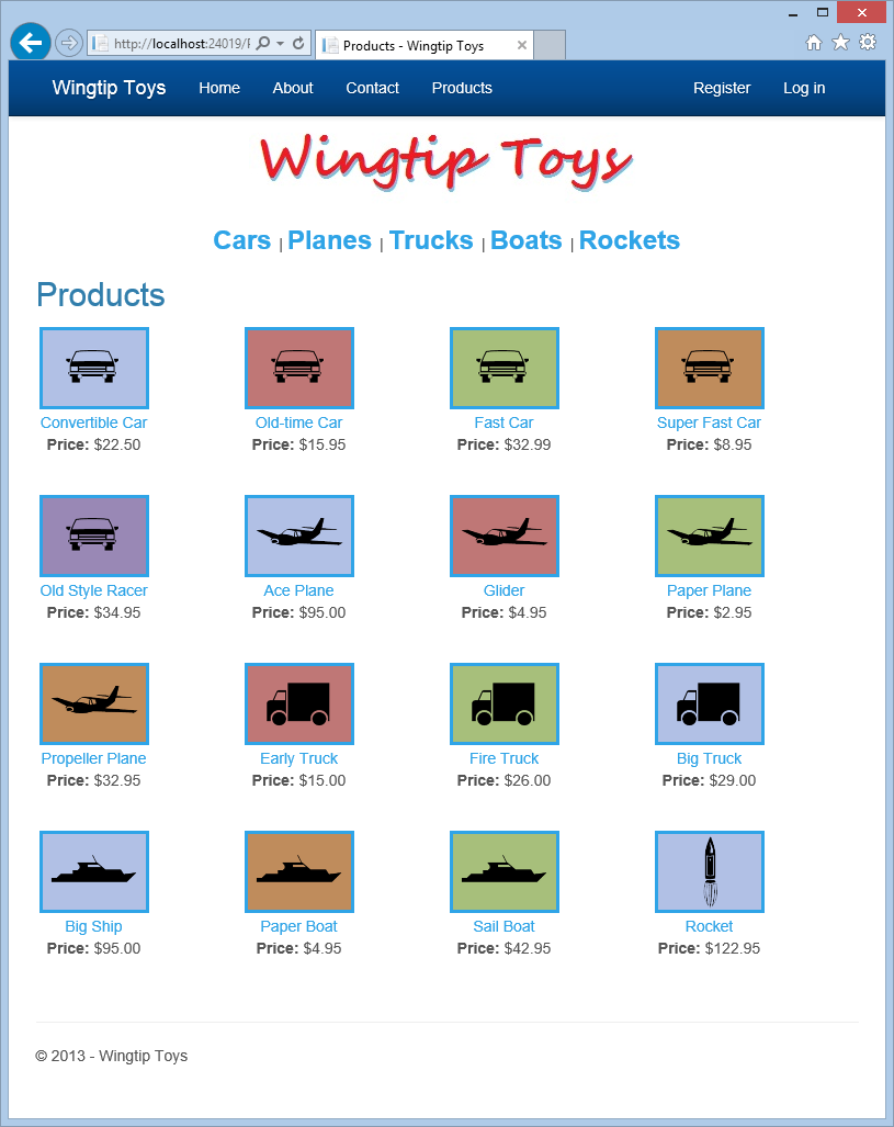 Wingtip Toys - Produkte