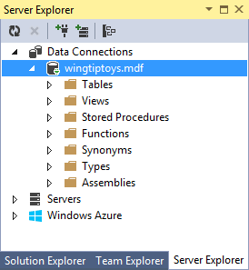 Benutzeroberfläche und Navigation – Server Explorer