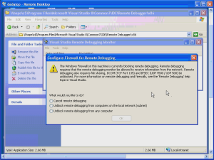 Screenshot der exemplarischen Vorgehensweise des Videos zum Remotedebuggen in Visual Studio.