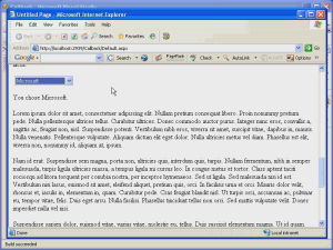 Screenshot der exemplarischen Vorgehensweise des Videos zum Ausführen des Skriptrückrufs in A P dot NET 2 Punkt 0. Die Microsoft-Dropdownliste ist hervorgehoben.