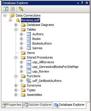 Suchen Sie die Datenbank im datenbank-Explorer oder Server-Explorer