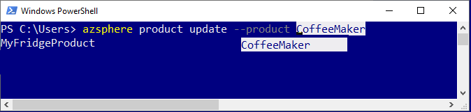 PowerShell-Produkte für die automatische Vervollständigung