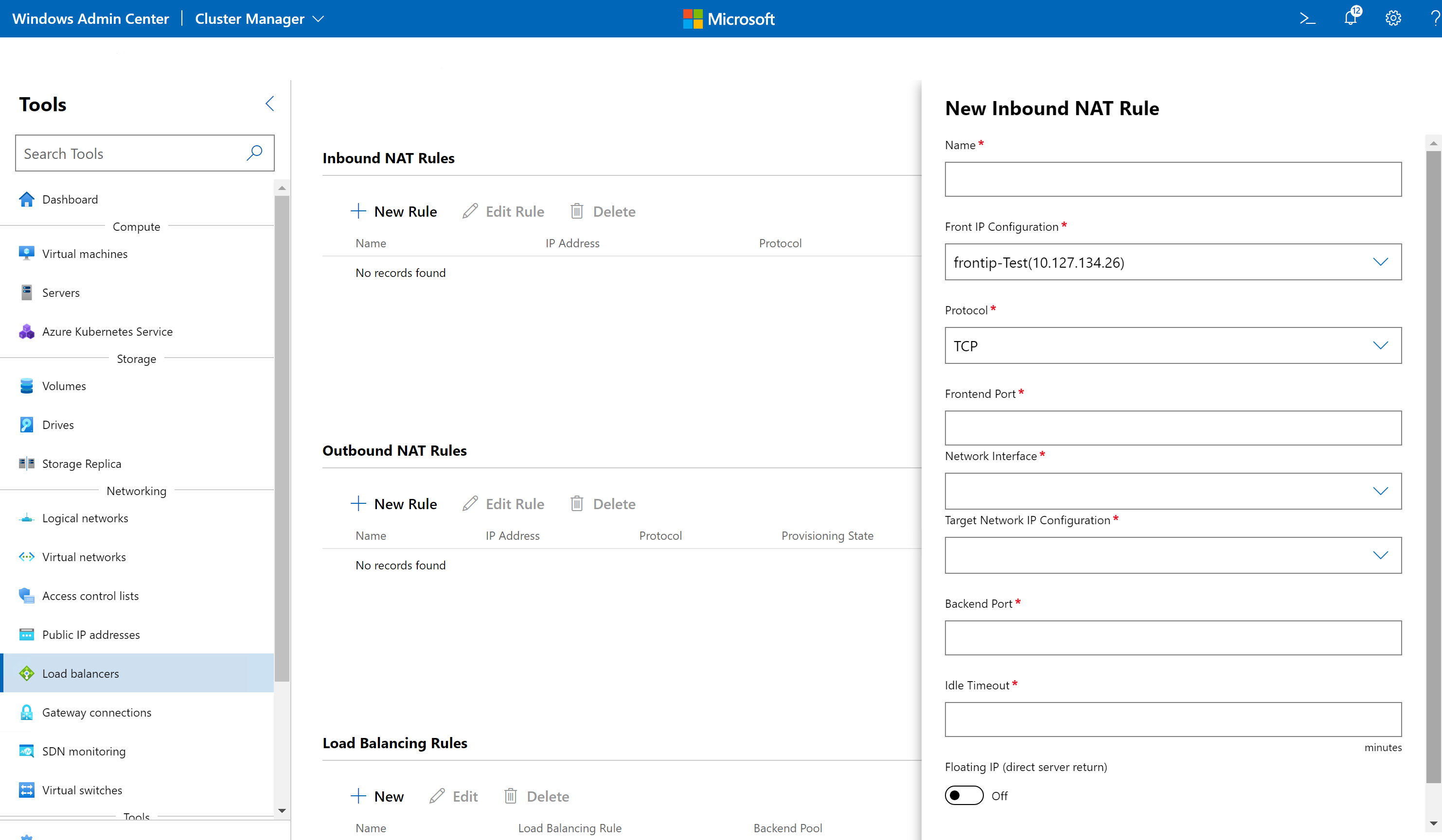 Erstellen sie eingehende NAT-Regel.