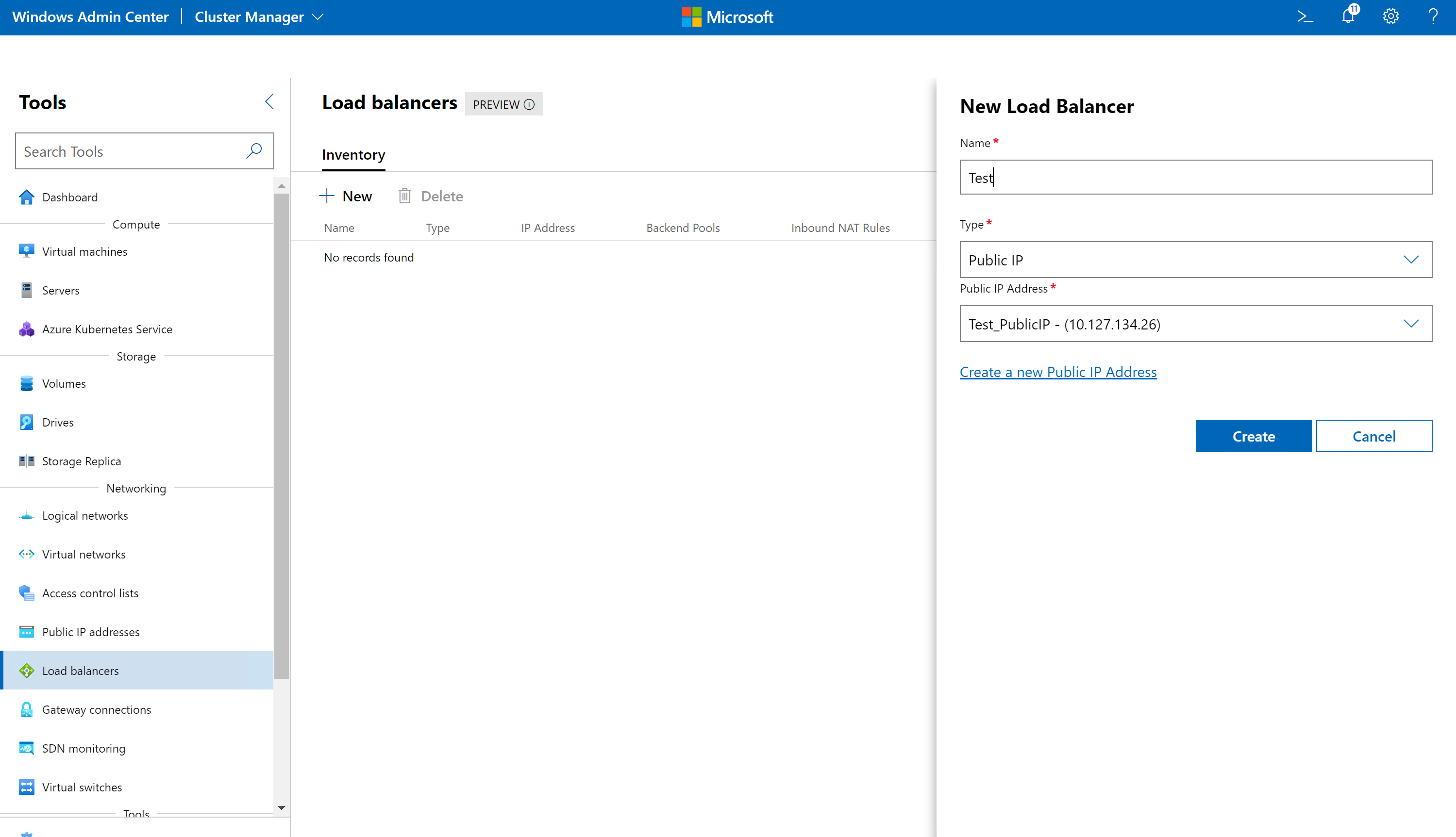 Erstellen Sie eine SLB.