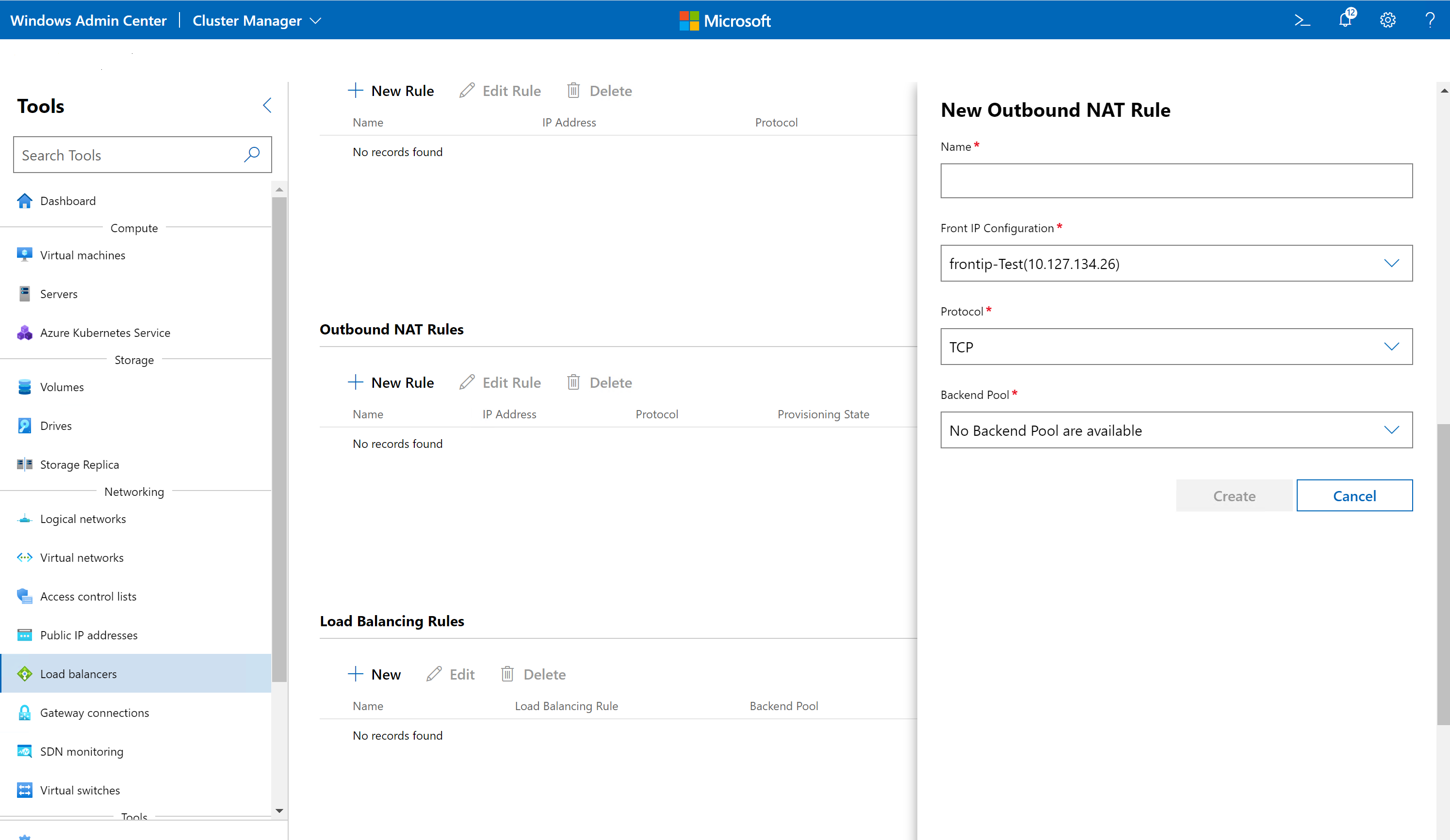 Erstellen einer ausgehenden NAT-Regel.