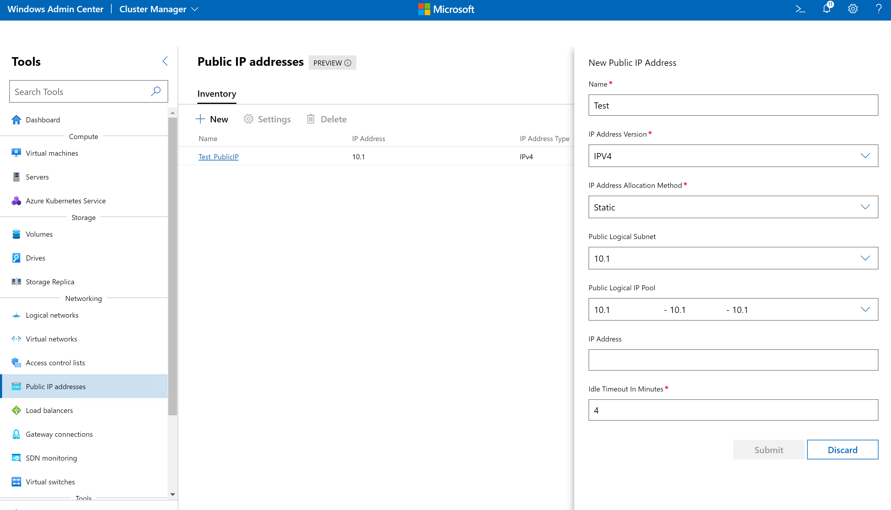 Erstellen Sie die öffentliche IP-Adresse SLB.