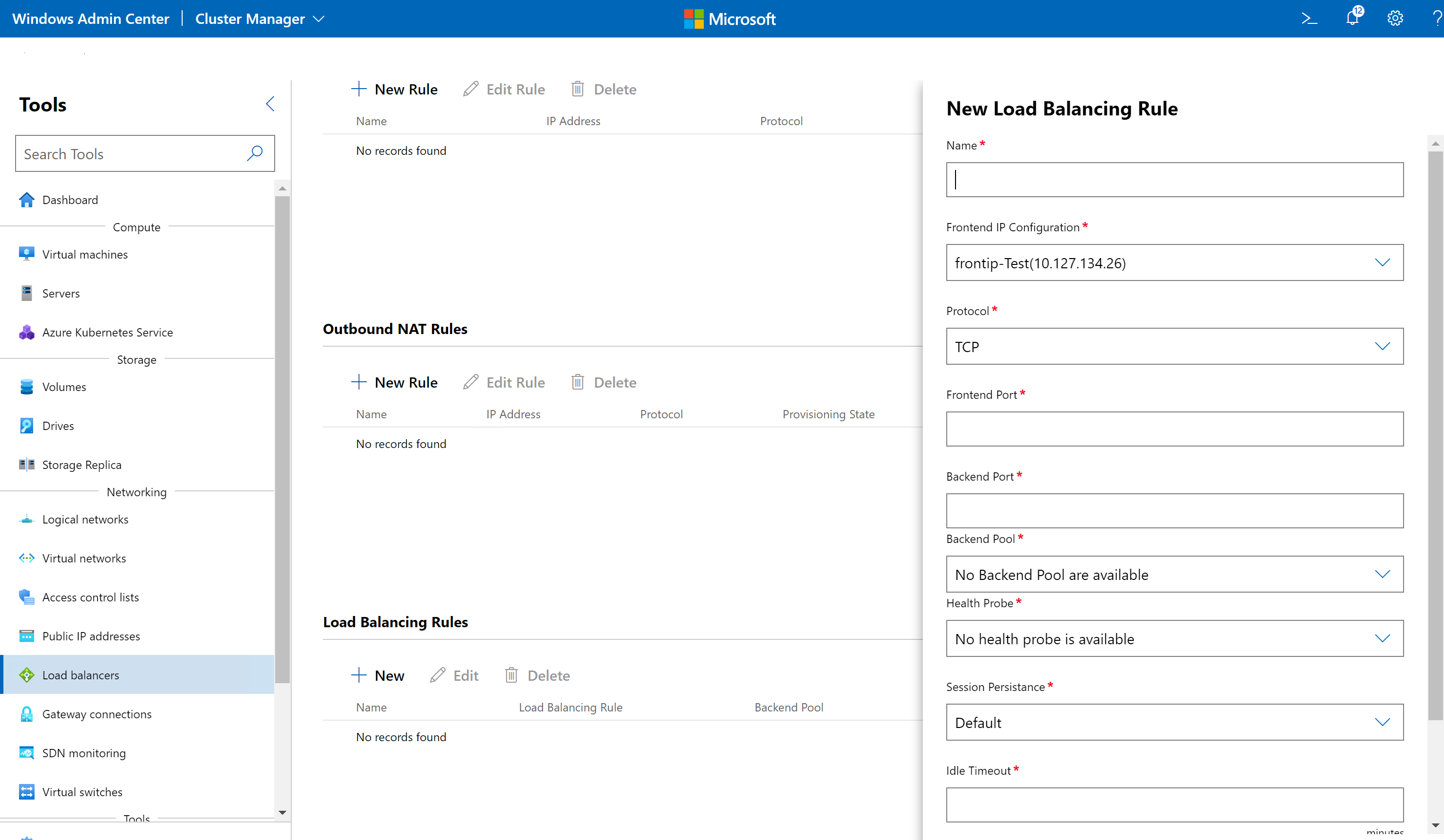 Erstellen Sie eine SLB-Regel.