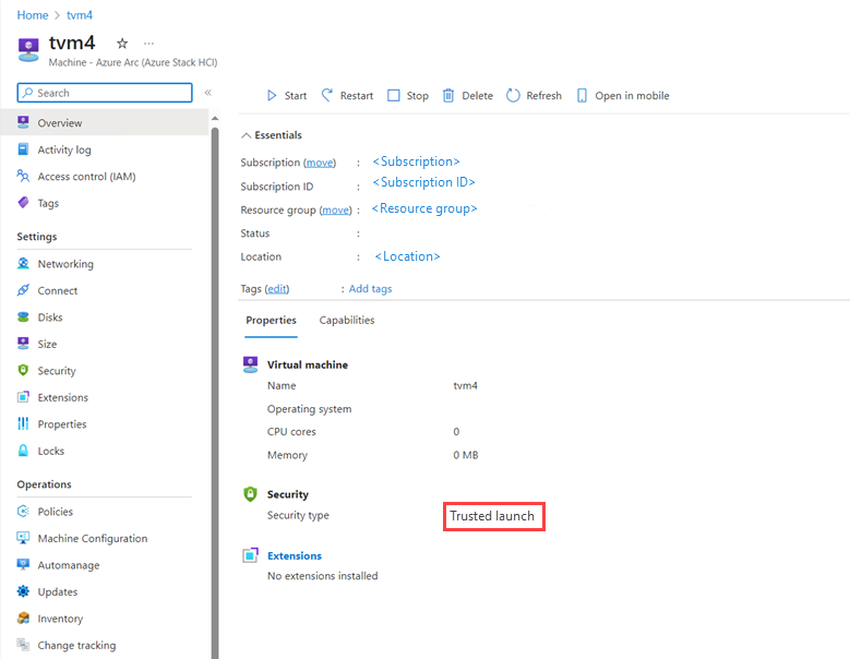 Screenshot mit der Eigenschaftenseite.