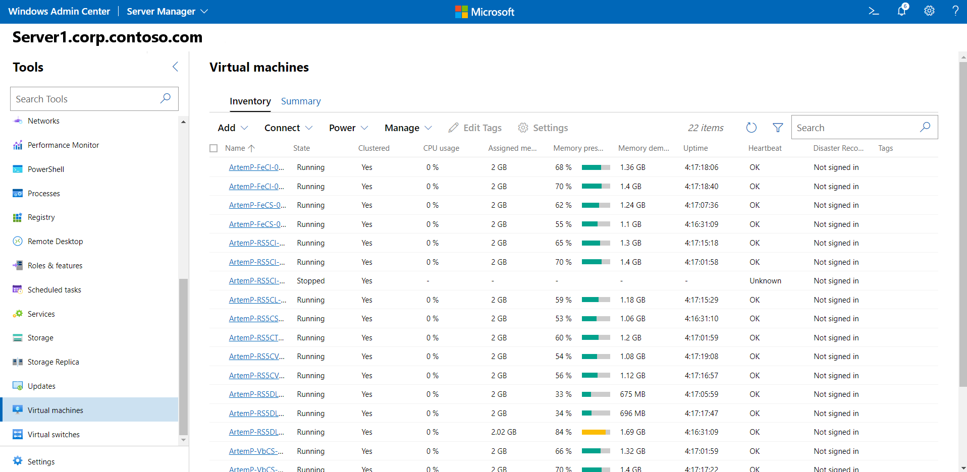Bildschirm „Virtuelle Computer“