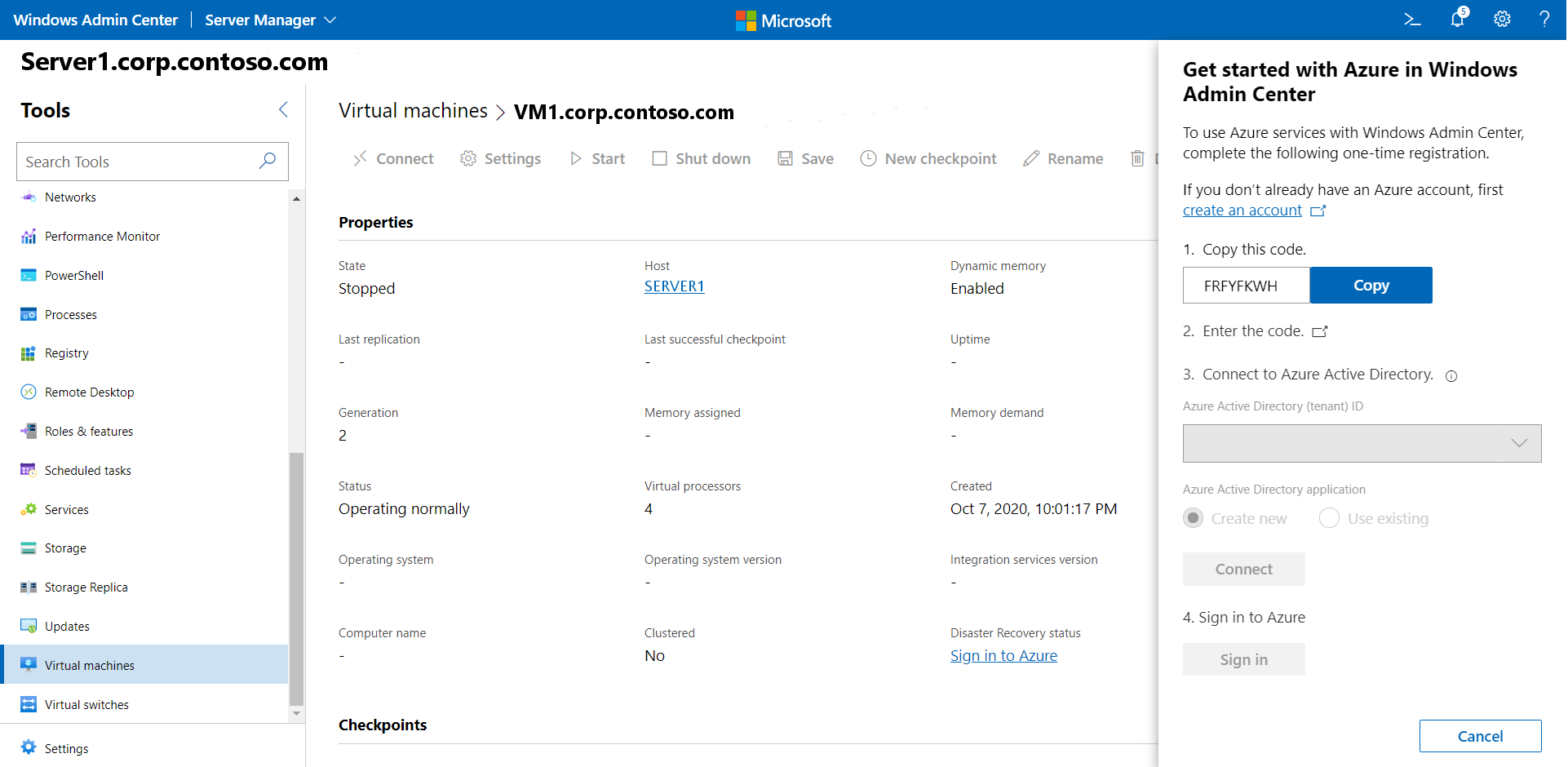 Bildschirm zum Einrichten von Azure Site Recovery