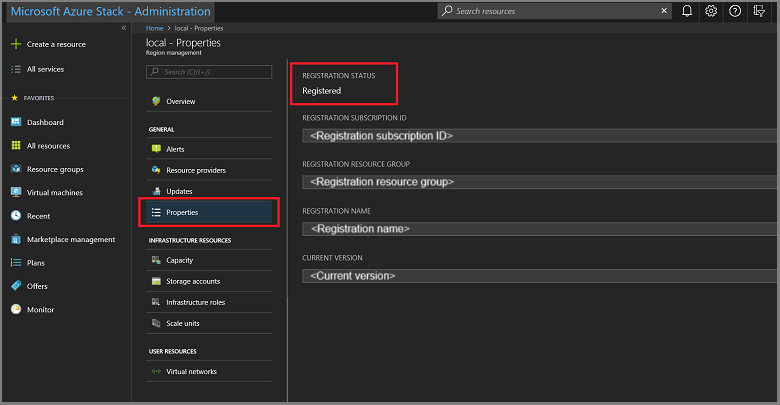 Kachel „Regionsverwaltung“ im Azure&nbsp;Stack Hub-Administratorportal