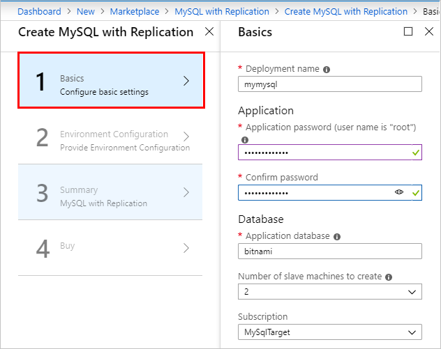 Grundlagen der Bereitstellung: Erstellen einer MySQL-Instanz mit Replikation