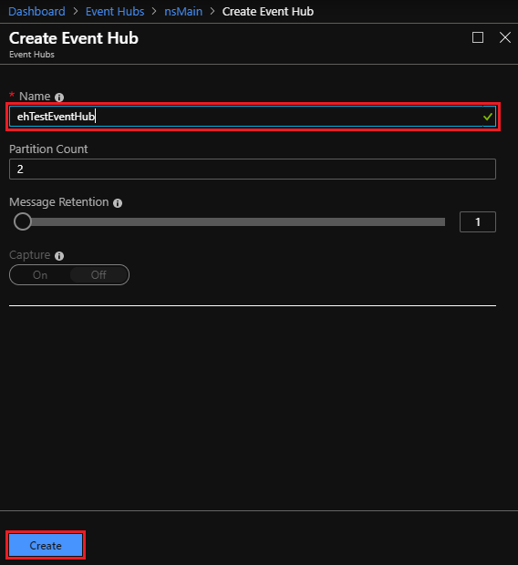 Erstellen eines Event Hubs in Azure Stack HubClusters über das Azure