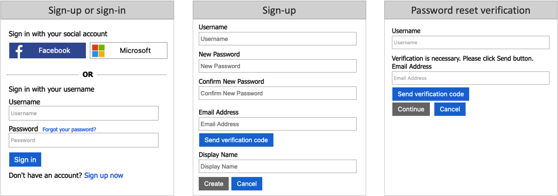 Reihe von Screenshots, die den Registrierungs- oder Anmeldevorgang zeigen.