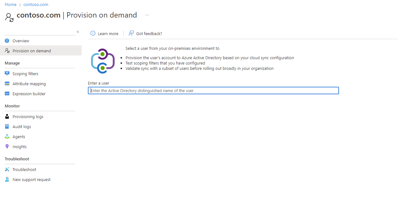 Screenshot: Bedarfsorientierte Bereitstellung