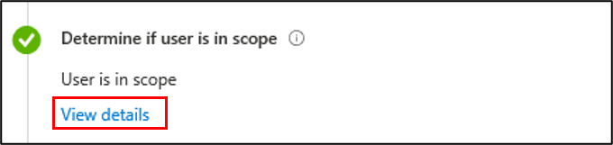 Screenshot of the button for viewing details about user scope.