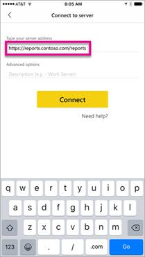 Power BI Mobile-App mit externer URL