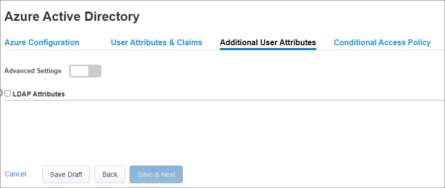 Screenshot for additional user attributes