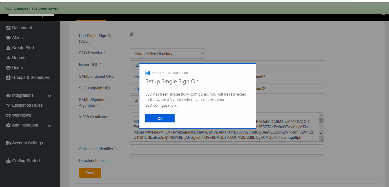 SSO configured
