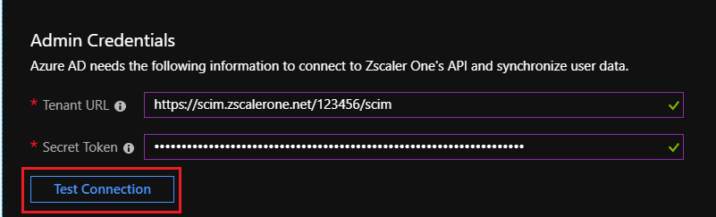 Zscaler One Test Connection