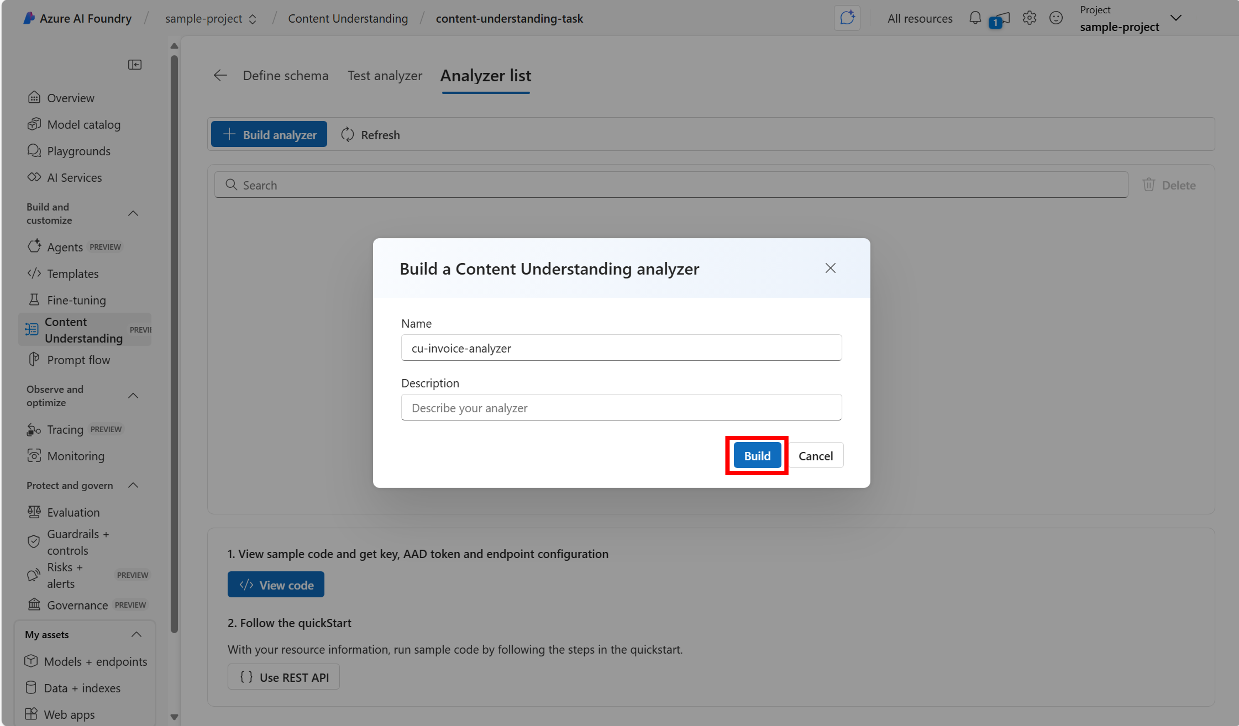 Screenshot des integrierten Analysetools.