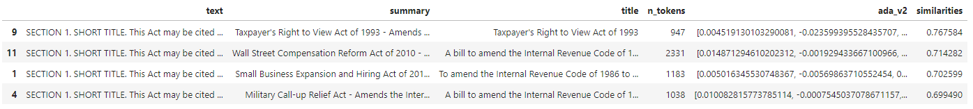 Screenshot der formatierten Ergebnisse von res, nachdem die Suchabfrage ausgeführt wurde