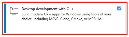 Screenshot: Registerkarte „Workloads“ des Dialogfelds „Änderung“ für Visual Studio-Installer.