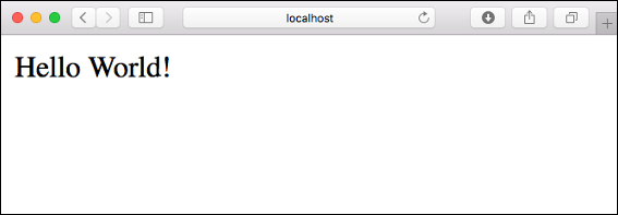 Screenshot der lokal ausgeführten Beispiel-App.