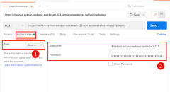 Screenshot: Konfigurieren der Standardauthentifizierung für eine POST-Anforderung in Postman