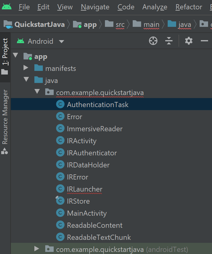 Screenshot of AuthenticationTask Java class file.