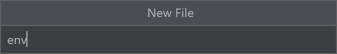 Screenshot of name input field to create the env file.