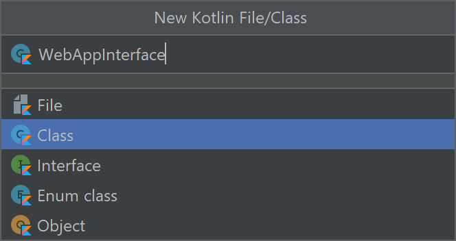 Screenshot of the WebAppInterface Kotlin class.