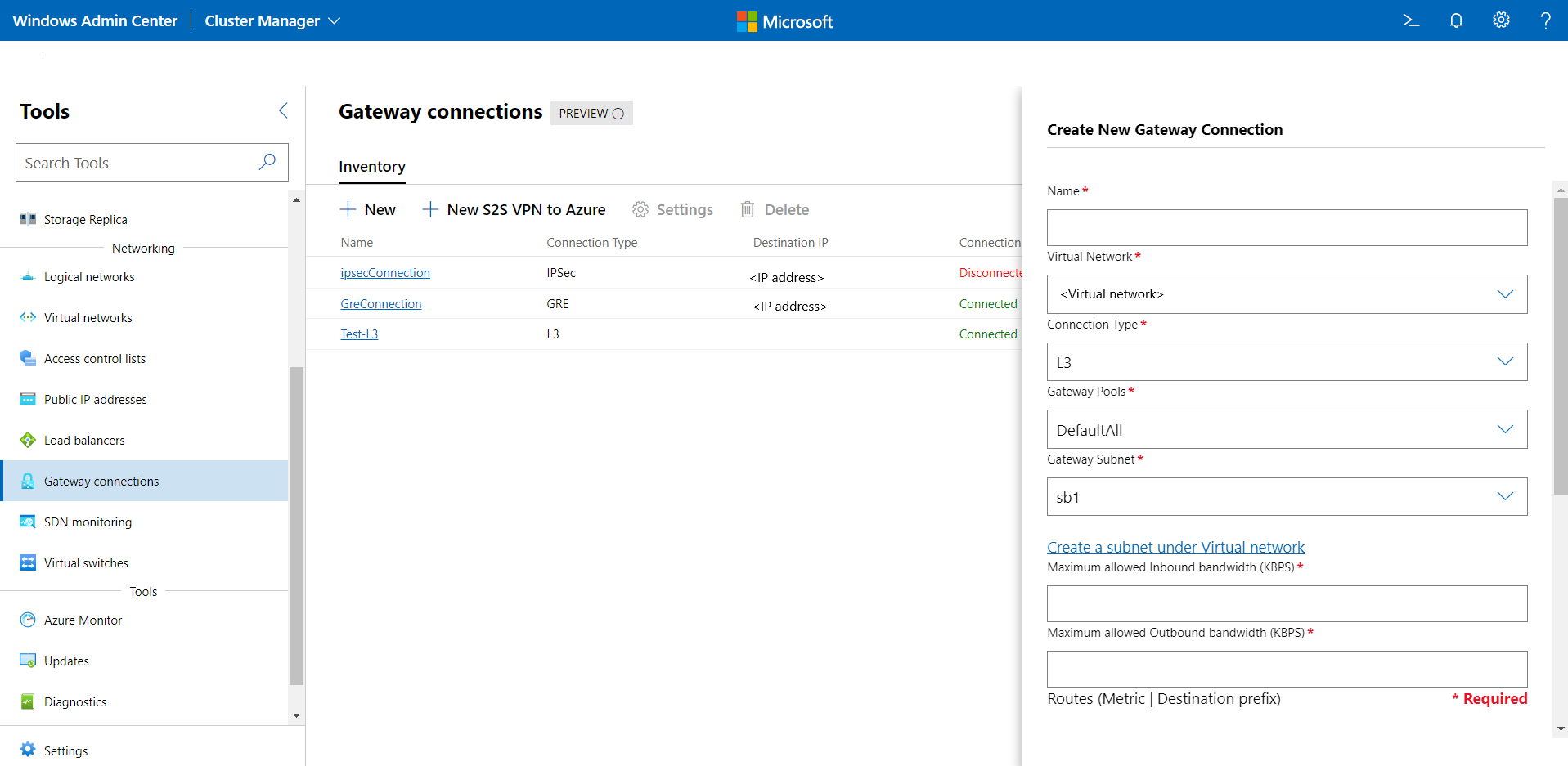 SDN L3-Gatewayverbindung.