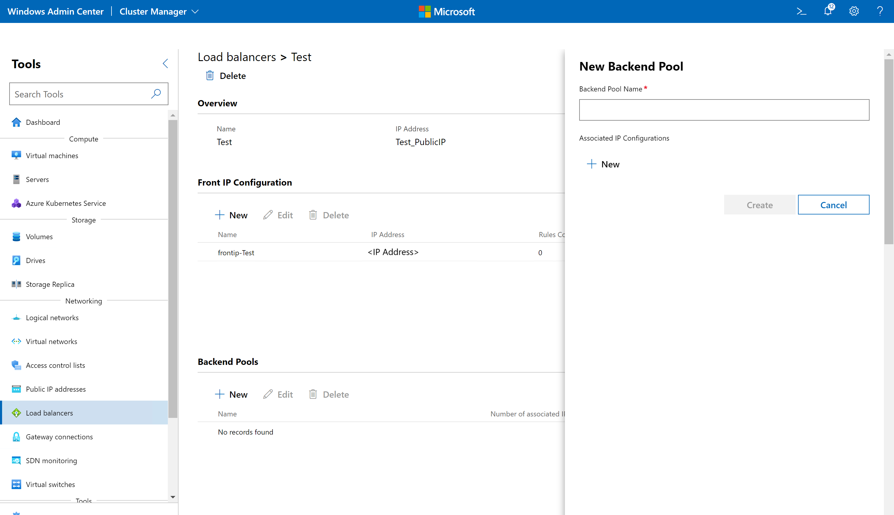 Erstellen sie einen Back-End-Pool.