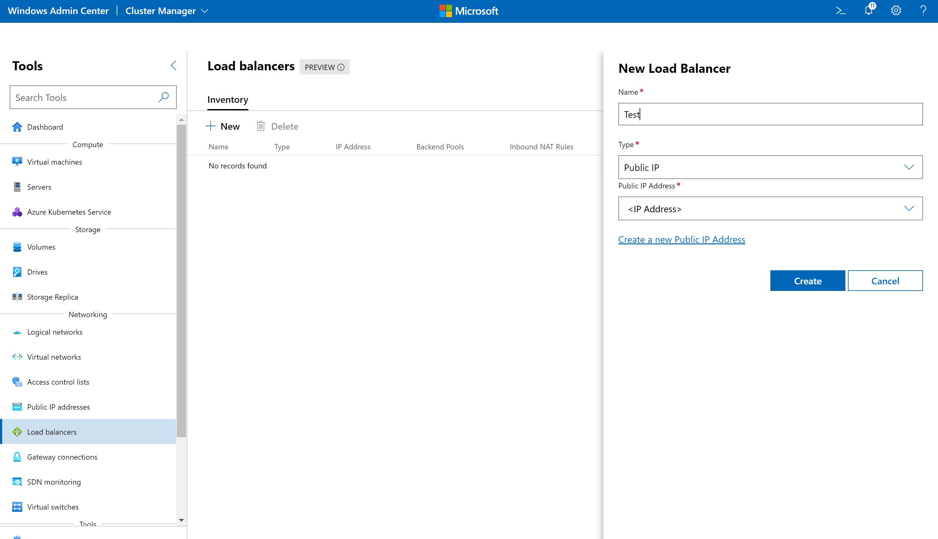 Erstellen Sie eine SLB.