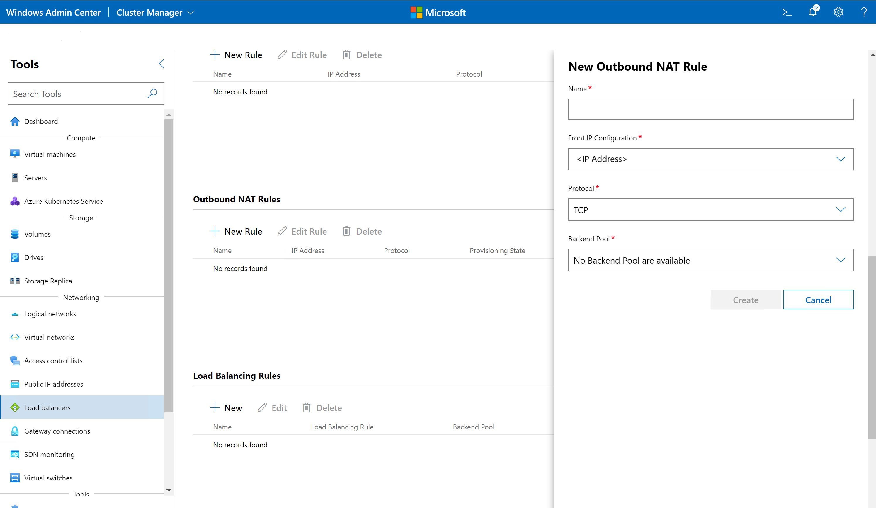 Erstellen einer ausgehenden NAT-Regel.