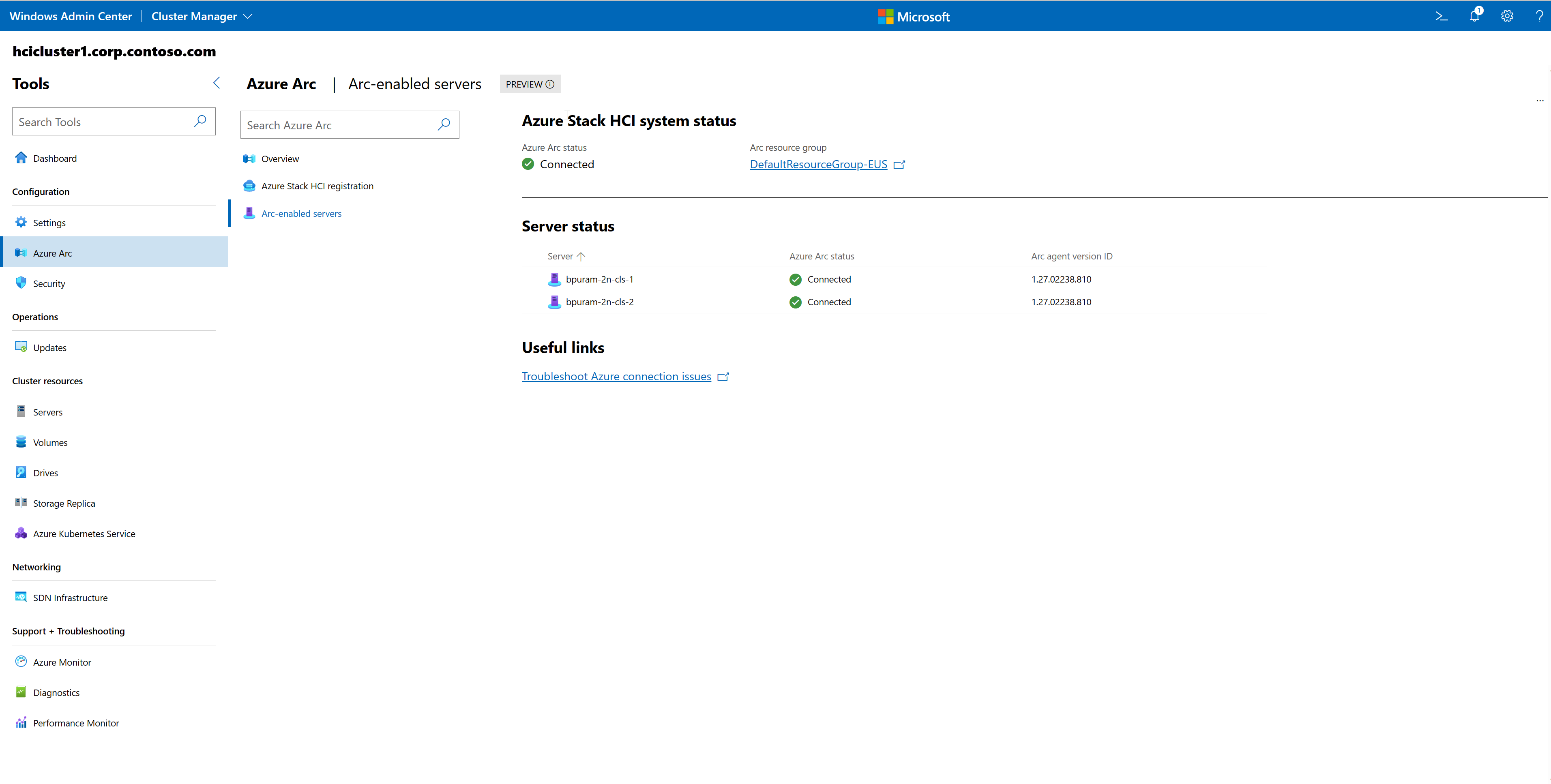 Screenshot des Serverstatus.