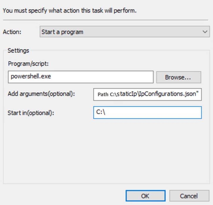 Screenshot der Aktionsseite.